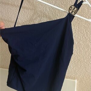 Tory Burch Dark Blue Top with Iconic Logo